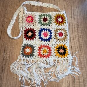 Boho Purse Crochet Multicolor Purse Fringe Bag NEW FAST SHIP Travel Bag